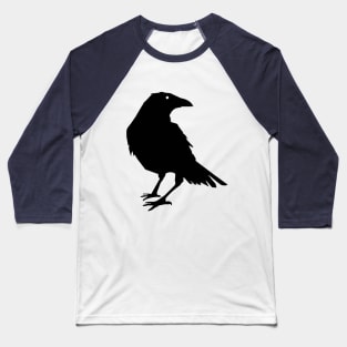 Beautiful Black Crow Raven Bird Silhouette Baseball T-Shirt